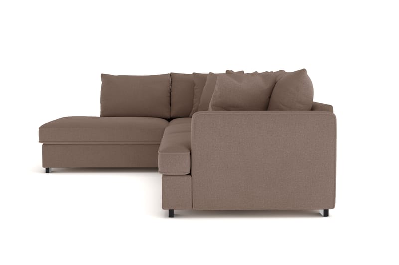 Rossita 4-sits Vänstervänd L-formad Djup Schäslongsoffa i Tyg - Brun - Möbler - Soffa - Divansoffor & schäslongsoffa