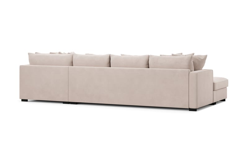 Rossita 5-sits Högervänd U-formad Djup Soffa med Divan och Schäslong i Sammet - Beige - Möbler - Soffa - U-soffa