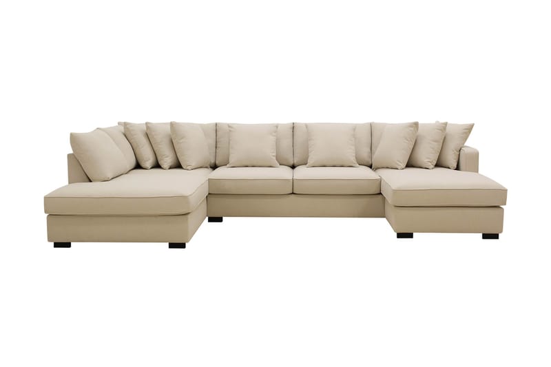 Rossita 5-sits Vänstervänd U-formad Djup Soffa med Divan och Schäslong i Bouclé - Beige - Möbler - Soffa - U-soffa