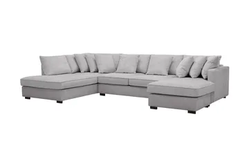 Rossita 5-sits Vänstervänd U-formad Djup Soffa med Divan och Schäslong i Chenille - Grå - Möbler - Soffa - U-soffa