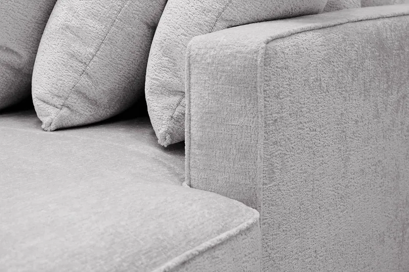 Rossita 5-sits Vänstervänd U-formad Djup Soffa med Divan och Schäslong i Chenille - Grå - Möbler - Soffa - U-soffa