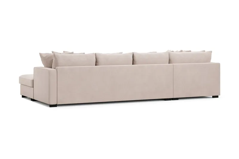 Rossita 5-sits Vänstervänd U-formad Djup Soffa med Divan och Schäslong i Sammet - Beige - Möbler - Soffa - U-soffa