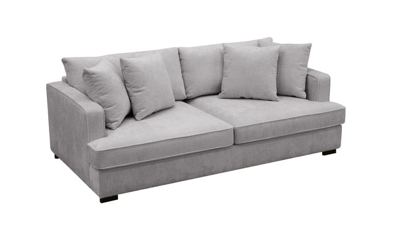 Rossita Djup 3-sits soffa i chenille - Ljus Grå - Möbler - Soffa - 3 sits soffa