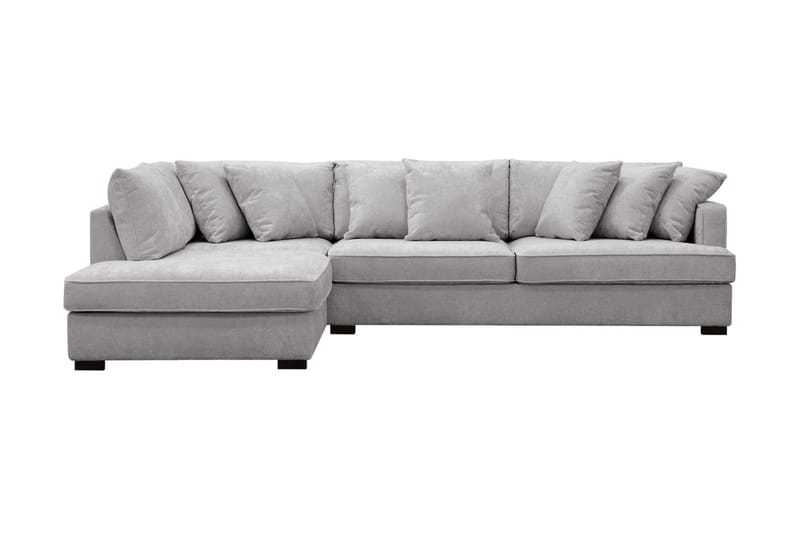 Rossita Djup 4-sits L soffa i chenille med Schäslong Vänster - Ljus Grå - Möbler - Soffa - Divansoffor & schäslongsoffa