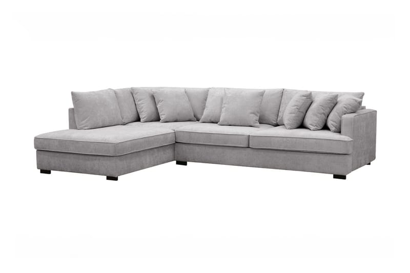 Rossita Djup 4-sits L soffa i chenille med Schäslong Vänster - Ljus Grå - Möbler - Soffa - Divansoffor & schäslongsoffa