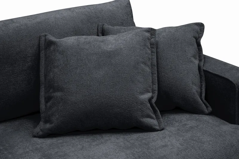 Rossita Lyx 2,5-sits Extra djup Soffa i Chenille - Trenza 01, Svart Chenille - Möbler - Soffa - 3 sits soffa