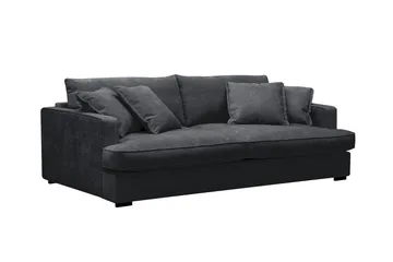 Rossita Lyx 2,5-sits Extra djup Soffa i Chenille - Trenza 01, Svart Chenille - Möbler - Soffa - 3 sits soffa