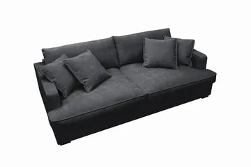 Rossita Lyx 2,5-sits Extra djup Soffa i Chenille - Trenza 01, Svart Chenille - Möbler - Soffa - 3 sits soffa