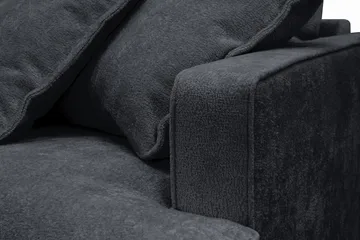 Rossita Lyx 2,5-sits Extra djup Soffa i Chenille - Trenza 01, Svart Chenille - Möbler - Soffa - 3 sits soffa