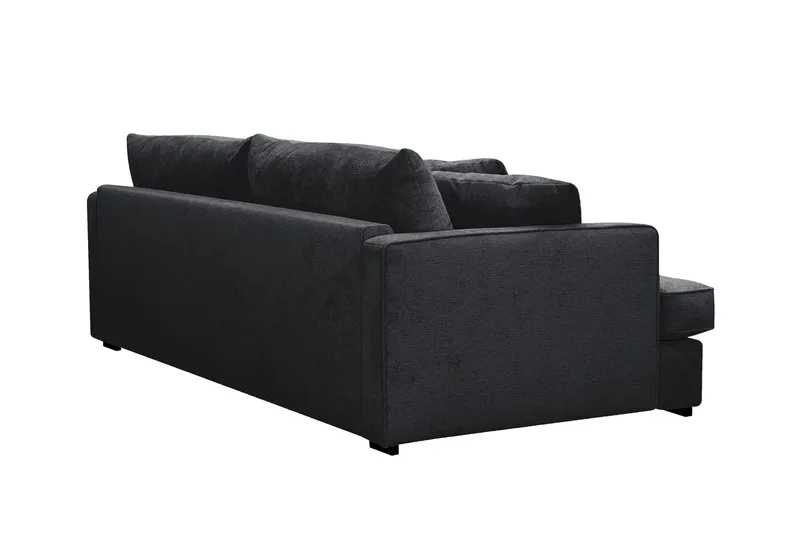 Rossita Lyx 2,5-sits Extra djup Soffa i Chenille - Trenza 01, Svart Chenille - Möbler - Soffa - 3 sits soffa