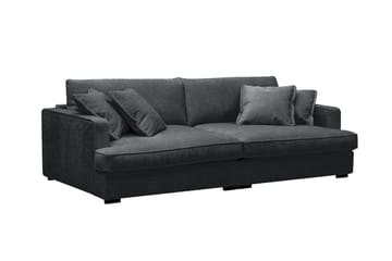 Rossita Lyx 3-sits Extra djup Soffa i Chenille - Trenza 01, Svart Chenille - Möbler - Soffa - 3 sits soffa