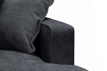 Rossita Lyx 3-sits Extra djup Soffa i Chenille - Trenza 01, Svart Chenille - Möbler - Soffa - 3 sits soffa