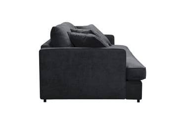 Rossita Lyx 3-sits Extra djup Soffa i Chenille - Trenza 01, Svart Chenille - Möbler - Soffa - 3 sits soffa