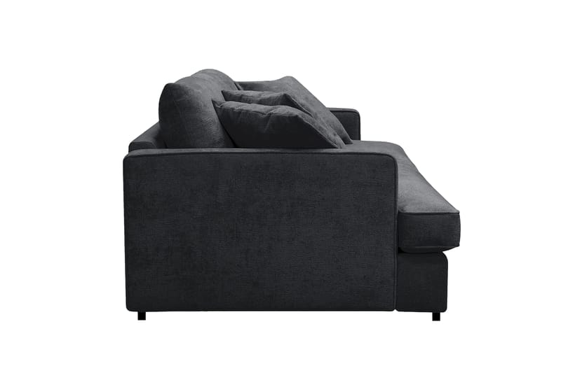 Rossita Lyx 3-sits Extra djup Soffa i Chenille - Trenza 01, Svart Chenille - Möbler - Soffa - 3 sits soffa