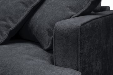 Rossita Lyx 3-sits Extra djup Soffa i Chenille - Trenza 01, Svart Chenille - Möbler - Soffa - 3 sits soffa