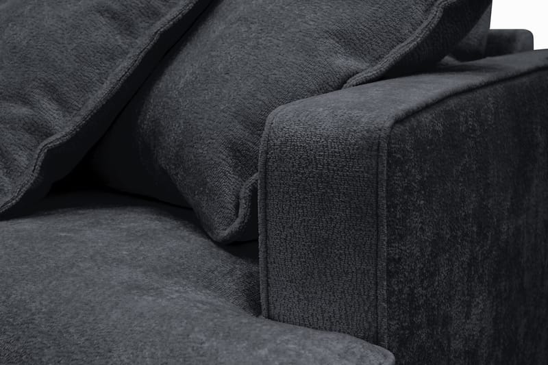 Rossita Lyx 3-sits Extra djup Soffa i Chenille - Trenza 01, Svart Chenille - Möbler - Soffa - 3 sits soffa