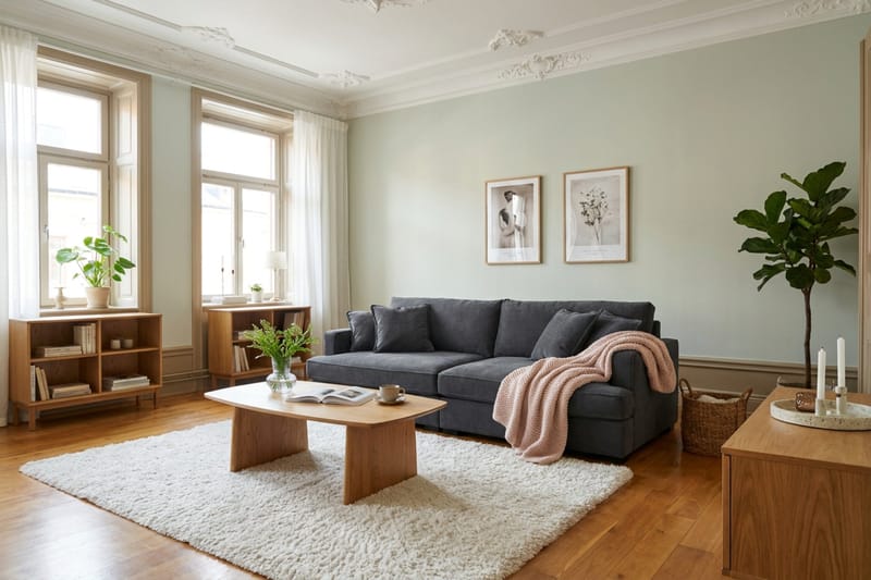 Rossita Lyx 3-sits Extra djup Soffa i Chenille - Trenza 01, Svart Chenille - Möbler - Soffa - 3 sits soffa