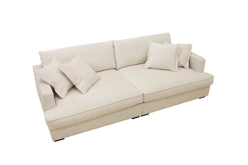 Rossita Lyx 3-sits Extra djup Soffa i Chenille - Trenza 06, Beige Chenille - Möbler - Soffa - 3 sits soffa