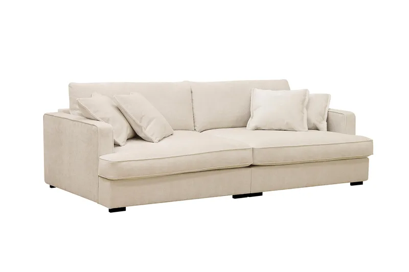 Rossita Lyx 3-sits Extra djup Soffa i Chenille - Trenza 06, Beige Chenille - Möbler - Soffa - 3 sits soffa