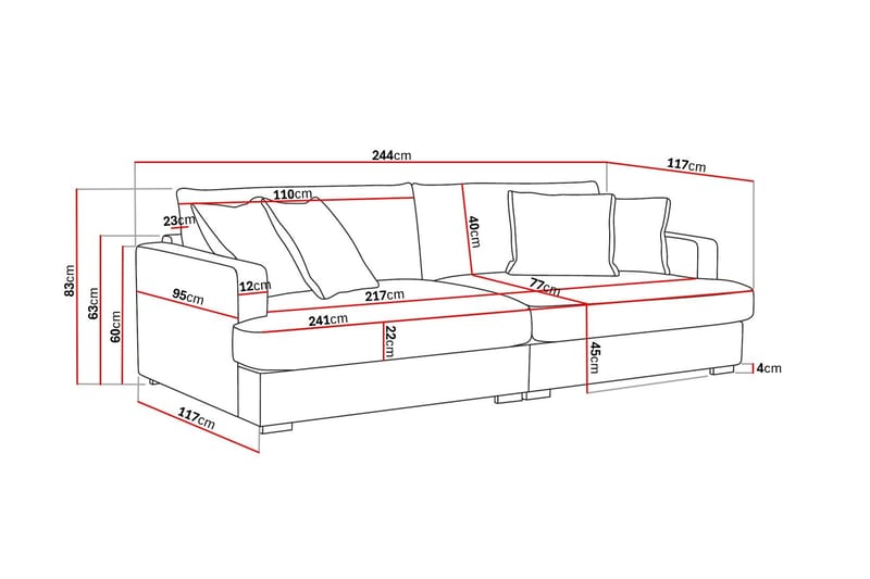Rossita Lyx 3-sits Extra djup Soffa i Manchester - Mörkgrön - Möbler - Soffa - 3 sits soffa