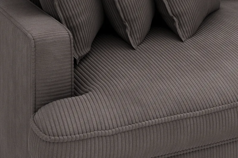 Rossita Lyx 4-sits Extra djup Manchestersoffa - Mörkgrå Manchester - Möbler - Soffa - Sammetssoffa