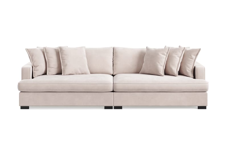 Rossita Lyx 4-sits Extra djup Sammetsoffa - Beige - Möbler - Soffa - Sammetssoffa