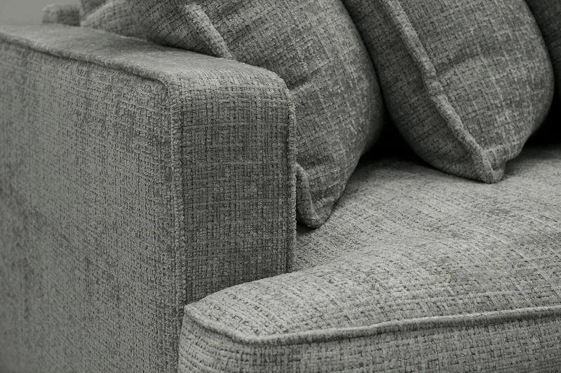 Rossita Lyx 4-sits Extra djup Soffa i Chenille - Grå - Möbler - Soffa - 4 sits soffa