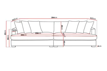 Rossita Lyx 4-sits Extra djup Soffa i Chenille - Svart - Möbler - Soffa - 4 sits soffa