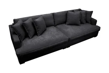 Rossita Lyx 4-sits Extra djup Soffa i Chenille - Trenza 01, Svart Chenille - Möbler - Soffa - 4 sits soffa