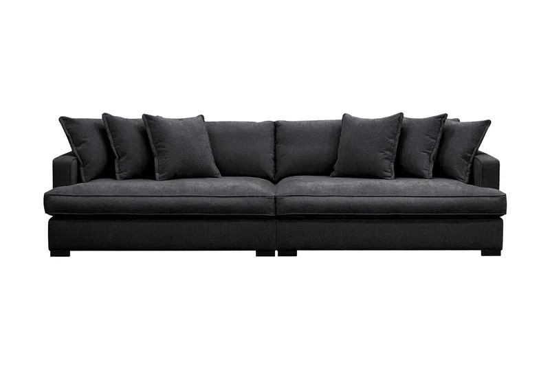 Rossita Lyx 4-sits Extra djup Soffa i Chenille - Trenza 01, Svart Chenille - Möbler - Soffa - 4 sits soffa