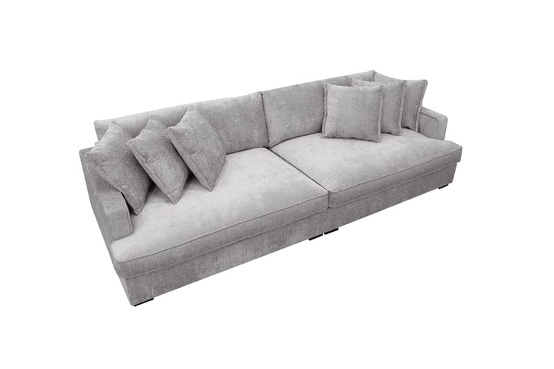 Rossita Lyx 4-sits Extra djup Soffa i Chenille - Trenza 03, Grå Chenille - Möbler - Soffa - 4 sits soffa