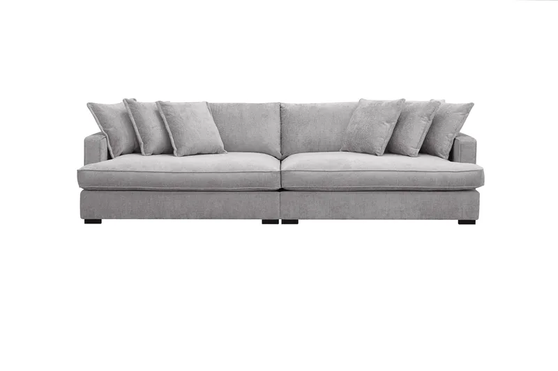 Rossita Lyx 4-sits Extra djup Soffa i Chenille - Trenza 03, Grå Chenille - Möbler - Soffa - 4 sits soffa