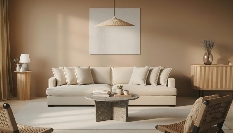 Rossita Lyx 4-sits Extra djup Tygsoffa - Beige - Möbler - Soffa - 4 sits soffa