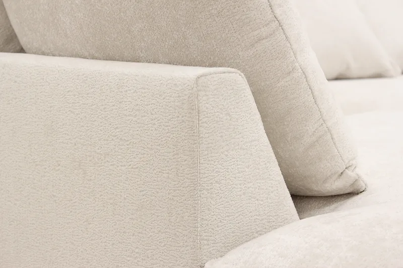 Rossita Lyx 5-sits Högervänd U-formad Extra djup Soffa med Divan och Schäslong i Chenille - Beige - Möbler - Soffa - U-soffa