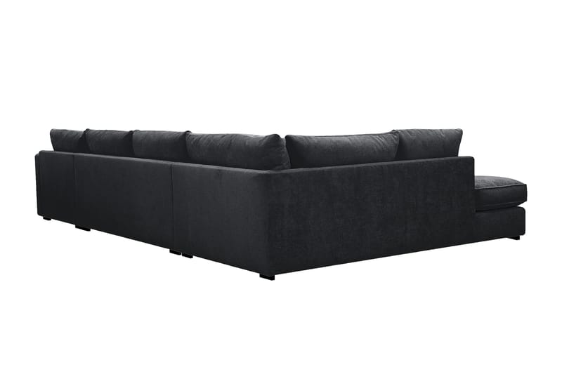 Rossita Lyx 5-sits Högervänd U-formad Extra djup Soffa med Divan och Schäslong i Chenille - Svart - Möbler - Soffa - U-soffa