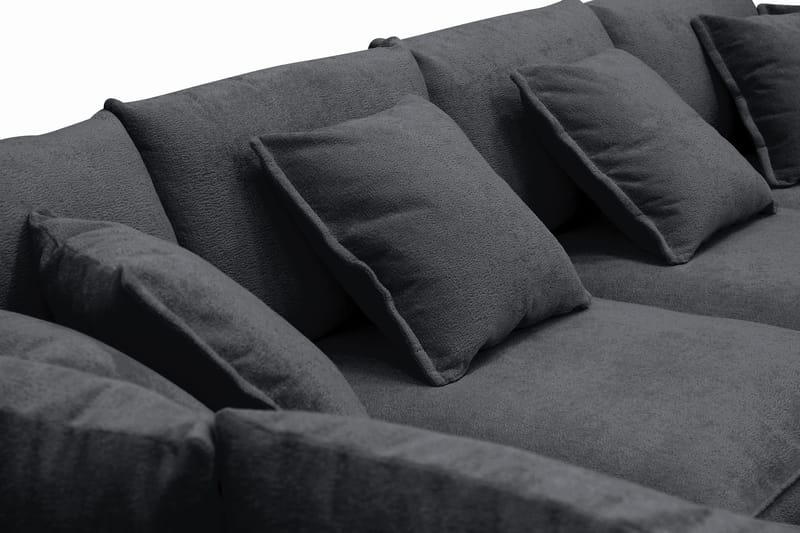 Rossita Lyx 5-sits Högervänd U-formad Extra djup Soffa med Divan och Schäslong i Chenille - Svart - Möbler - Soffa - U-soffa