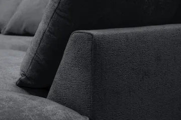 Rossita Lyx 5-sits Högervänd U-formad Extra djup Soffa med Divan och Schäslong i Chenille - Trenza 01, Svart Chenille - Möbler - Soffa - U-soffa