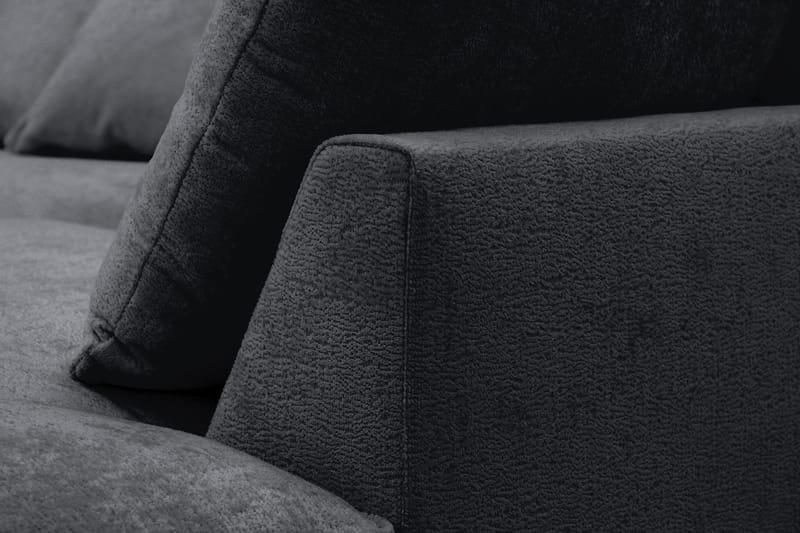 Rossita Lyx 5-sits Högervänd U-formad Extra djup Soffa med Divan och Schäslong i Chenille - Trenza 01, Svart Chenille - Möbler - Soffa - U-soffa