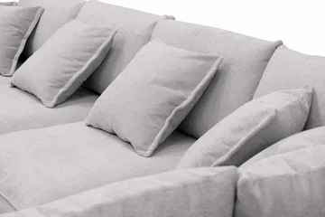 Rossita Lyx 5-sits Högervänd U-formad Extra djup Soffa med Divan och Schäslong i Chenille - Trenza 03, Grå Chenille - Möbler - Soffa - U-soffa
