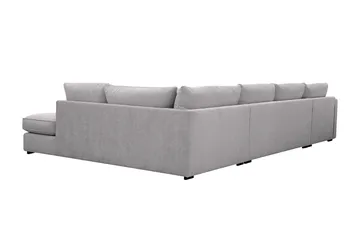 Rossita Lyx 5-sits Högervänd U-formad Extra djup Soffa med Divan och Schäslong i Chenille - Trenza 03, Grå Chenille - Möbler - Soffa - U-soffa