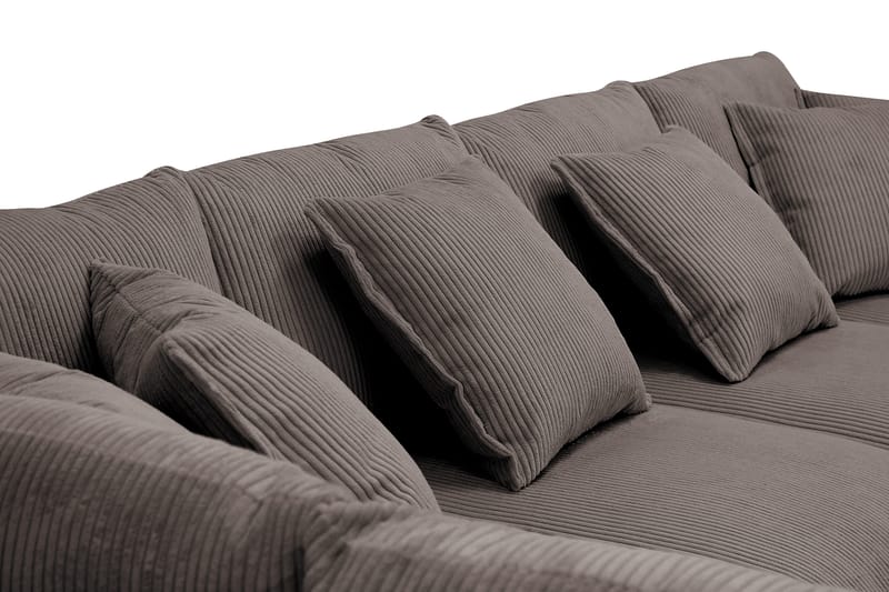 Rossita Lyx 5-sits Högervänd U-formad Extra djup Soffa med Divan och Schäslong i Manchester - Brun - Möbler - Soffa - U-soffa