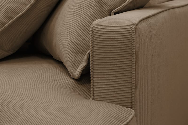 Rossita Lyx 5-sits Högervänd U-formad Extra djup Soffa med Divan och Schäslong i Manchester - Ljusbrun - Möbler - Soffa - U-soffa