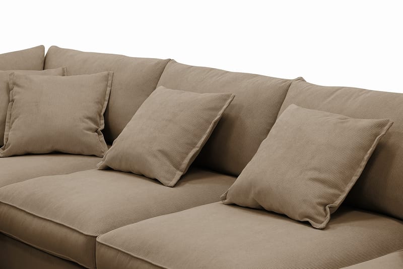 Rossita Lyx 5-sits Högervänd U-formad Extra djup Soffa med Divan och Schäslong i Manchester - Ljusbrun - Möbler - Soffa - U-soffa