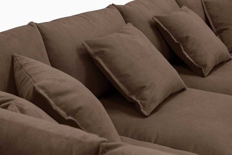 Rossita Lyx 5-sits Högervänd U-formad Extra djup Soffa med Divan och Schäslong i Manchester - Mörkbrun - Möbler - Soffa - U-soffa