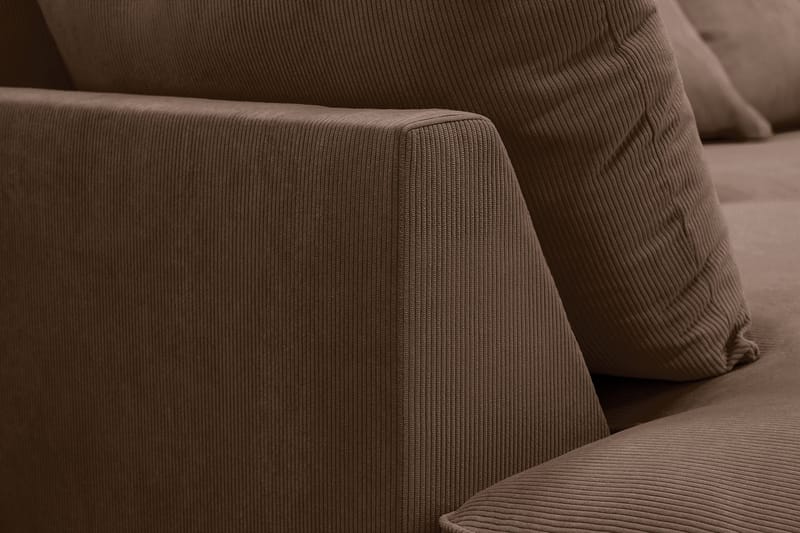 Rossita Lyx 5-sits Högervänd U-formad Extra djup Soffa med Divan och Schäslong i Manchester - Mörkbrun - Möbler - Soffa - U-soffa