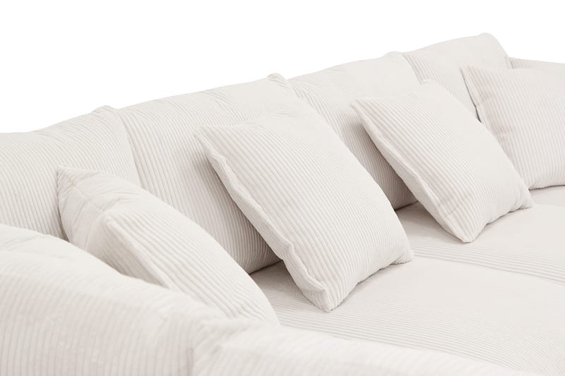 Rossita Lyx 5-sits Högervänd U-formad Extra djup Soffa med Divan och Schäslong i Manchester - Naturvit - Möbler - Soffa - U-soffa