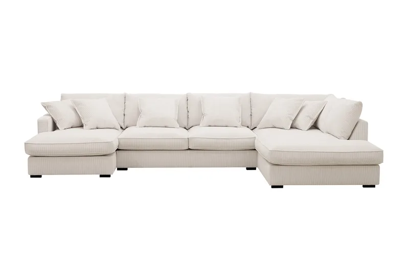 Rossita Lyx 5-sits Högervänd U-formad Extra djup Soffa med Divan och Schäslong i Manchester, Offwhite