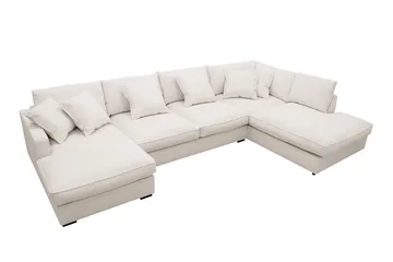 Rossita Lyx 5-sits Högervänd U-formad Extra djup Soffa med Divan och Schäslong i Manchester - Offwhite - Möbler - Soffa - U-soffa