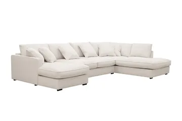 Rossita Lyx 5-sits Högervänd U-formad Extra djup Soffa med Divan och Schäslong i Manchester - Offwhite - Möbler - Soffa - U-soffa