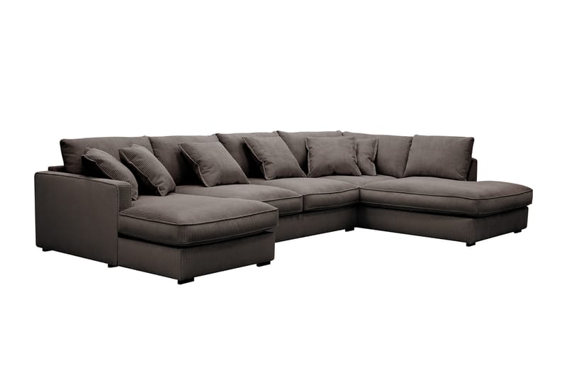 Rossita Lyx 5-sits Högervänd U-formad Extra djup Soffa med Divan och Schäslong i Manchester - Taupe - Möbler - Soffa - U-soffa